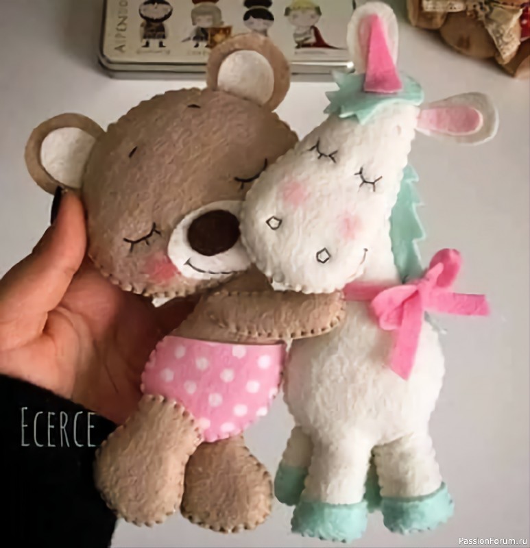 Нежные игрушки из фетра. Выкройки