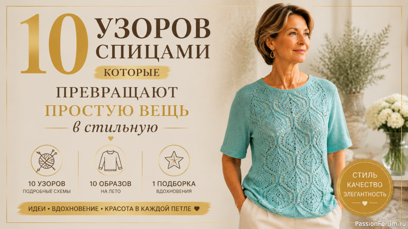 10 узоров спицами, которые превращают простую вещь в стильную