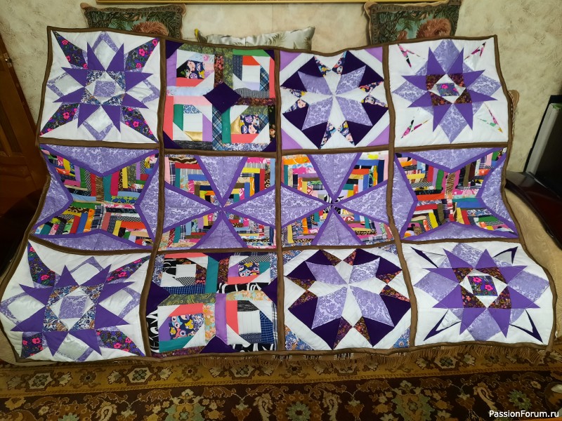 Мои работы: одеяло в сиреневых тонах (№8)