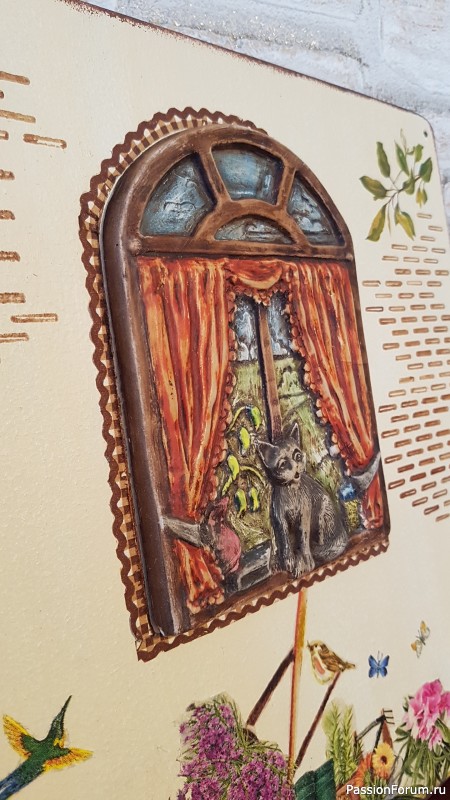 Ключница &quot;Кошка на окошке &quot;