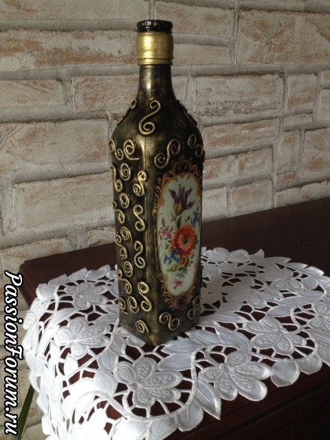 Украшение бутылочки.