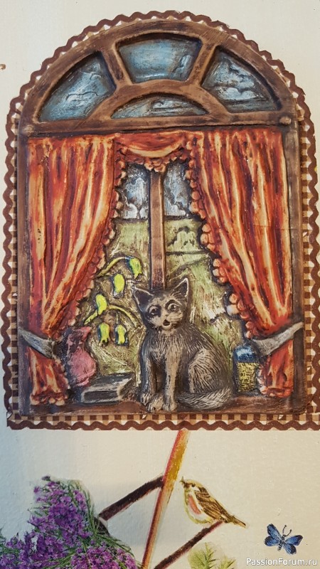 Ключница &quot;Кошка на окошке &quot;
