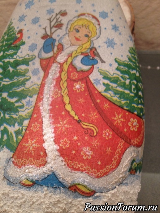 Новогодняя бутылочка. Декупаж.