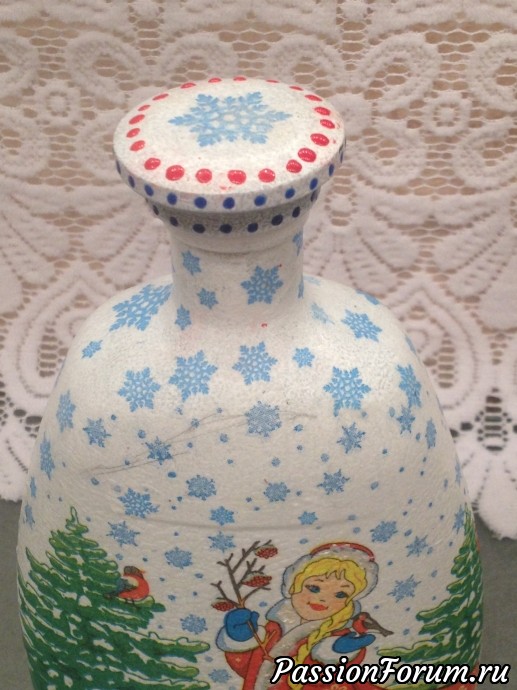 Новогодняя бутылочка. Декупаж.