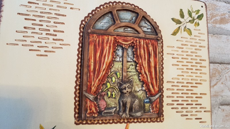Ключница &quot;Кошка на окошке &quot;