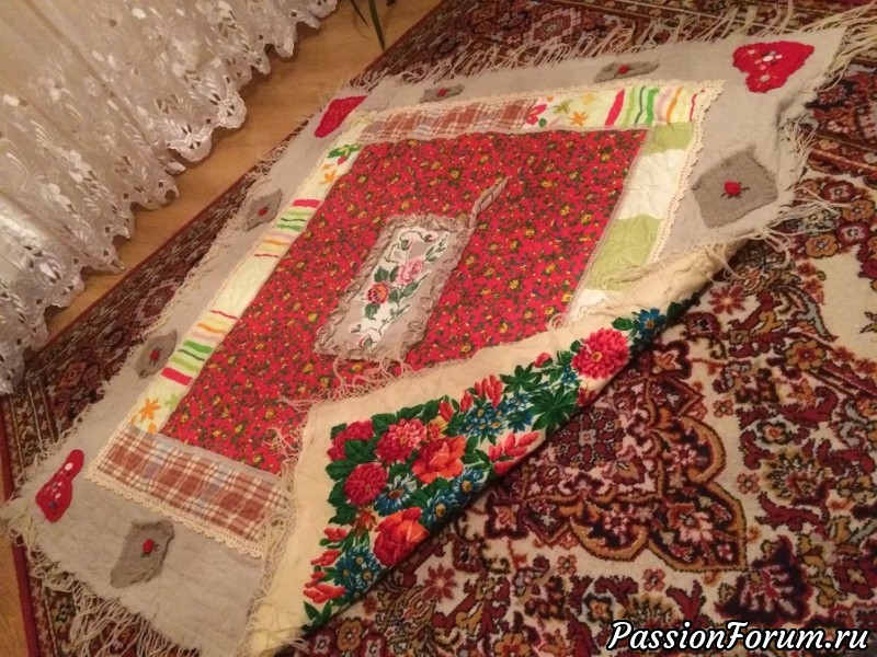 Плед из бабушкиного платка