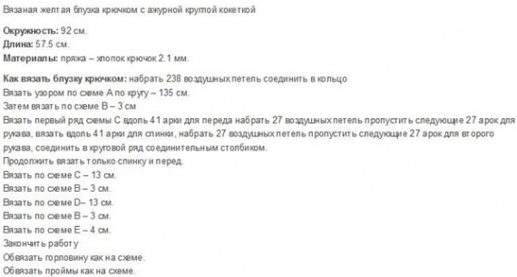 Блузка с круглой кокеткой крючком.