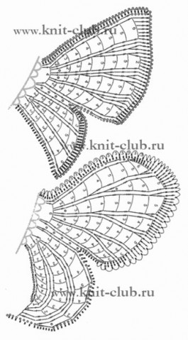 Вязаные бабочки крючком. Схемы