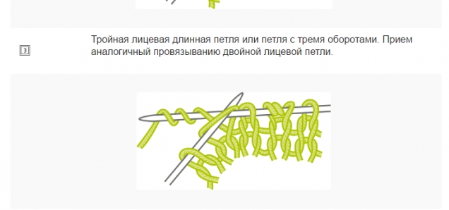 Обозначение и выполнение петель спицами