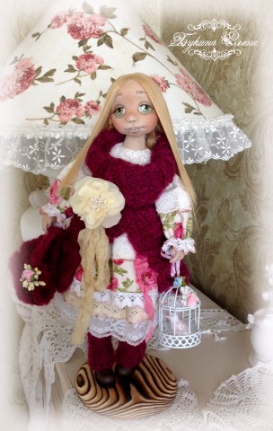 Ксюшенька, коллекционная текстильная куколка.