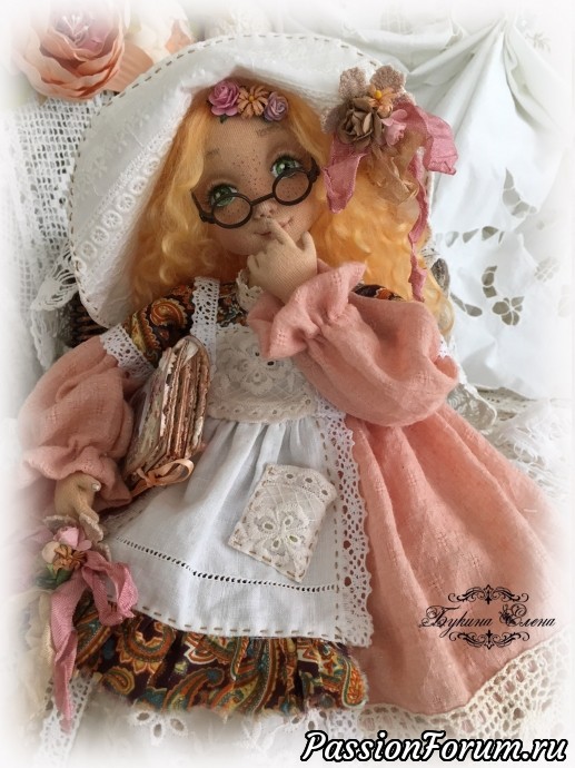Агаша, коллекционная текстильная кукла.