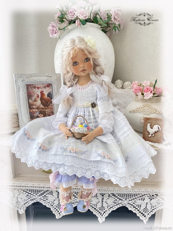 Маняша коллекционная текстильная кукла.