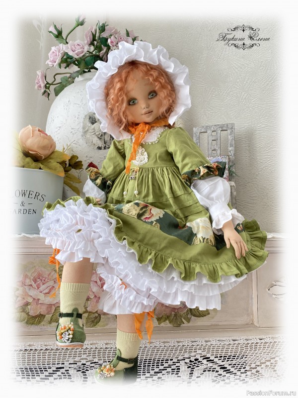 Лизонька, коллекционная текстильная кукла.