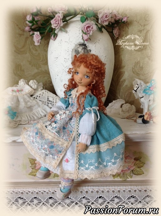 Анфиса​, коллекционная авторская , текстильная кукла.