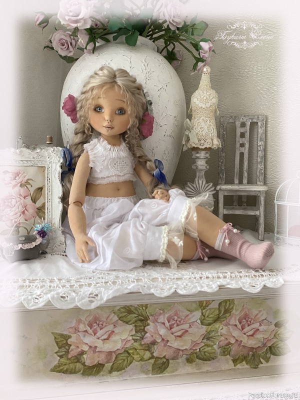 Коллекционная текстильная кукла Анюта.