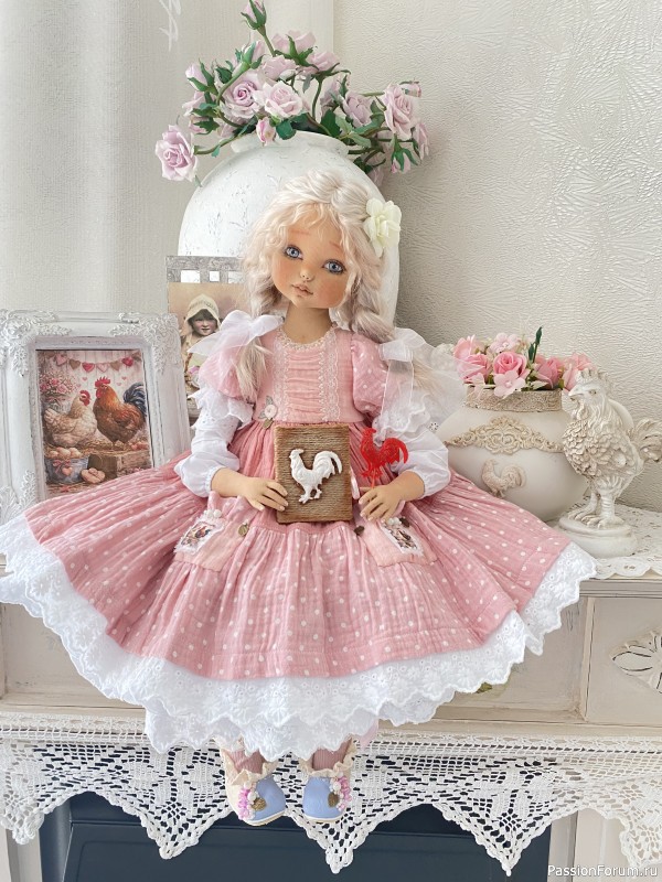 Маняша коллекционная текстильная кукла.