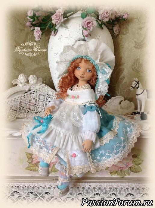 Анфиса​, коллекционная авторская , текстильная кукла.