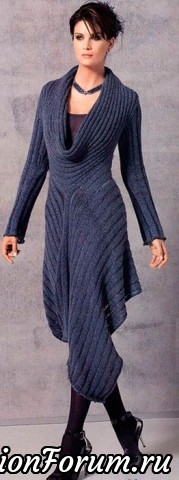 Оригинальное вязаное платье