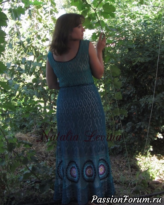 Платье крючком "Подражание барджелло" или "50 оттенков лета"