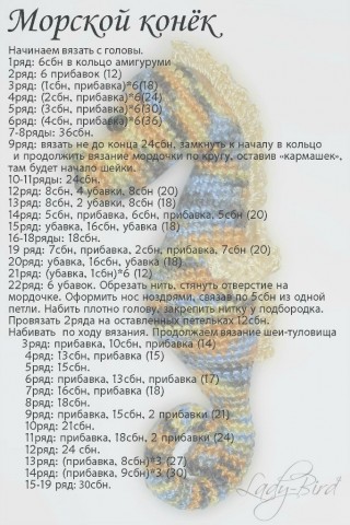 Морской конек крючком