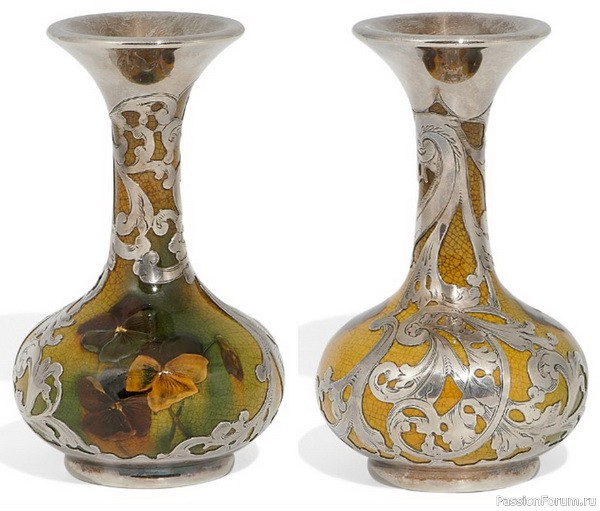 Керамика Rookwood Pottery в серебряной оправе