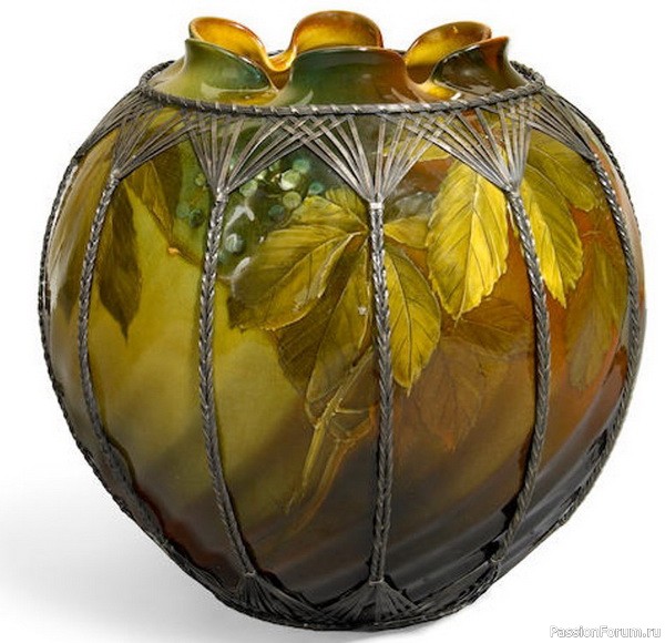 Керамика Rookwood Pottery в серебряной оправе