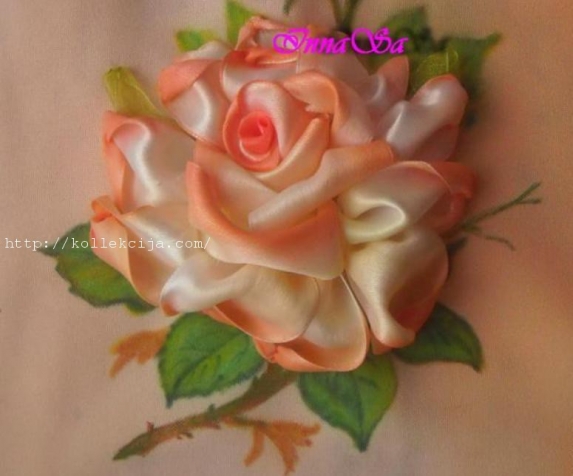разные виды вышивки розы лентами