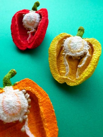 Вязаные овощи и фрукты от японской художницы Hipota