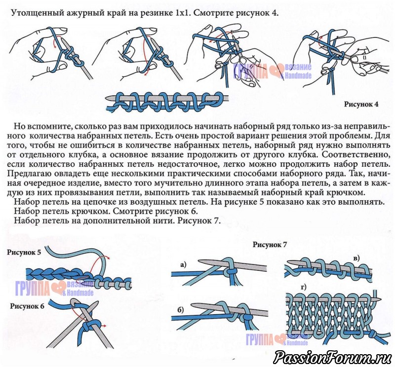 Как красиво набрать петли спицами