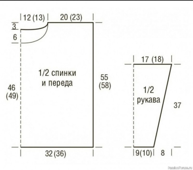 ​Джемпер крючком. Схема вязания