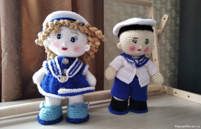 МОРЯК И МОРЯЧКА, ВЯЗАНИЕ КРЮЧКОМ, ИГРУШКИ