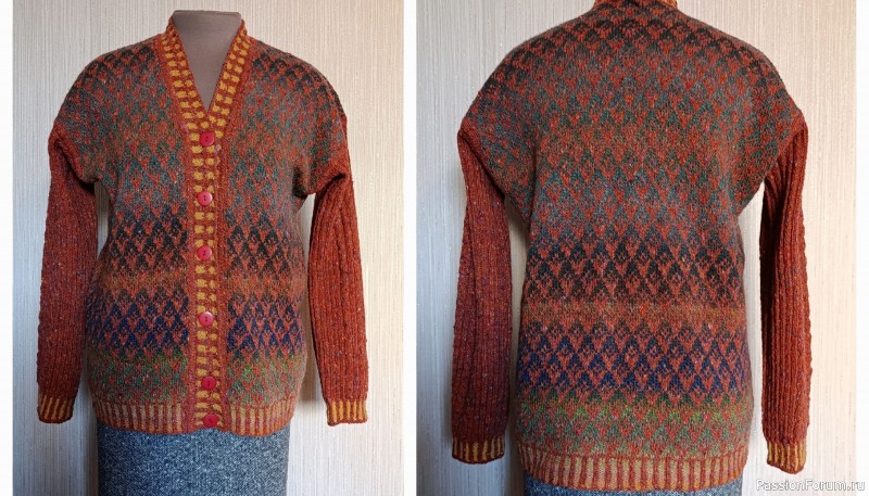 Жалет твидовый с жакардом