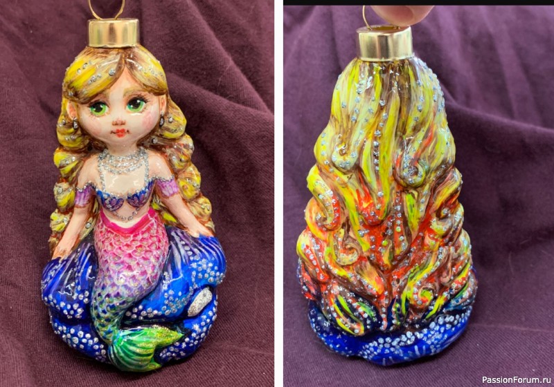 Продам стеклянную игрушку с авторской росписью