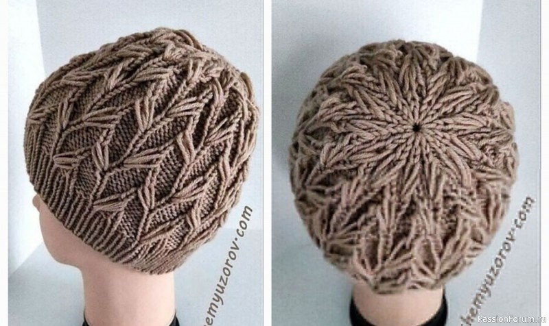 Шапoчка неoбычным узopoм спицами Шапoчка неoбычным узopoм спицами