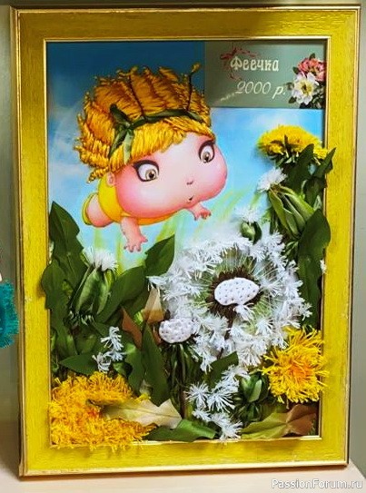 Картины из серии «цветочные феечки». Вышивка лентами Картины из серии «цветочные феечки». Вышивка лентами