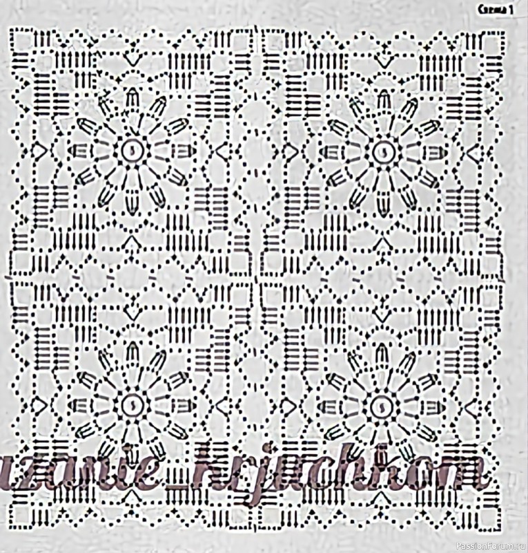 Ажурный жакет крючком. Схема