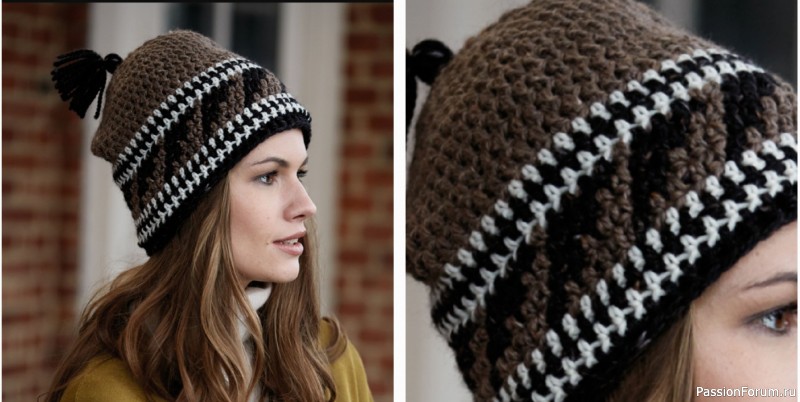 Шапка с полосой жаккардового узора