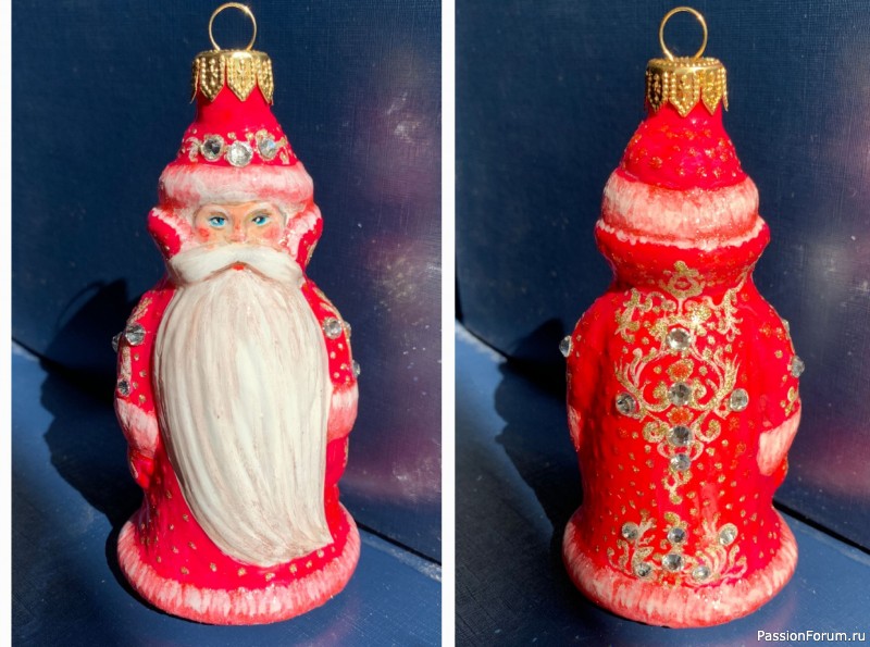 Елочная игрушка "Дедушка в красной шубке"