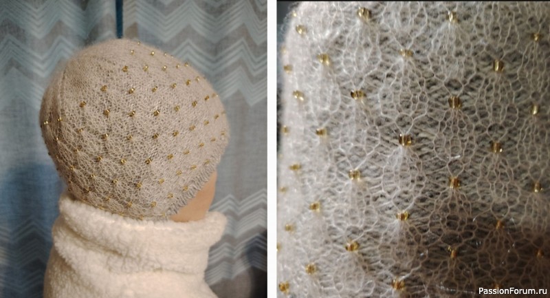 Шапочка из кашемира и кид мохера