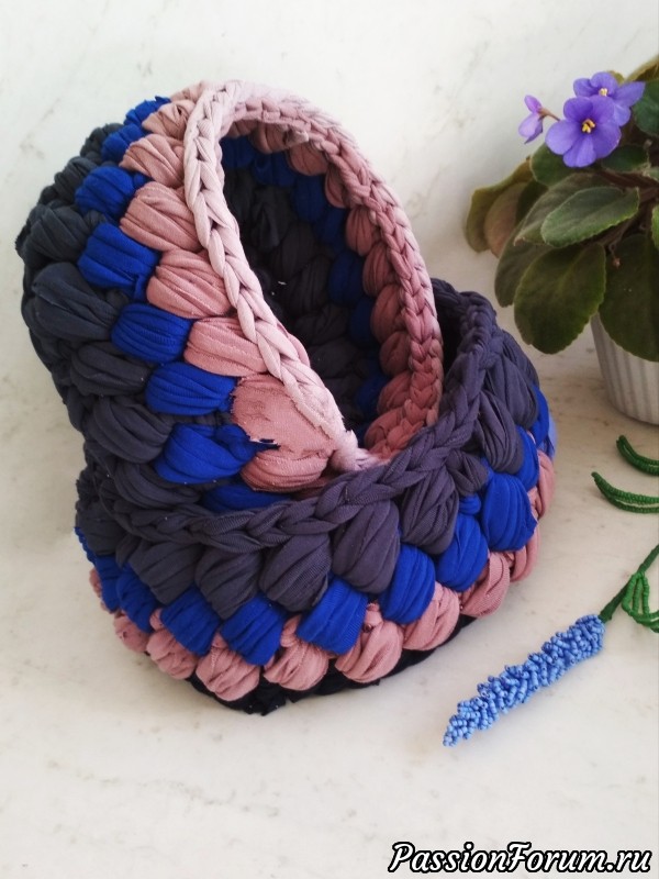 Корзинки из трикотажной пряжи