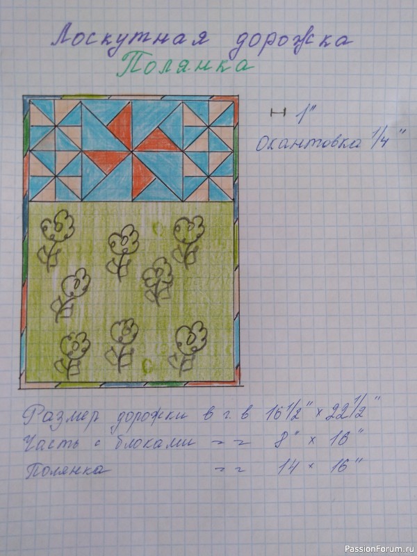 Лоскутная дорожка &quot;Полянка&quot;