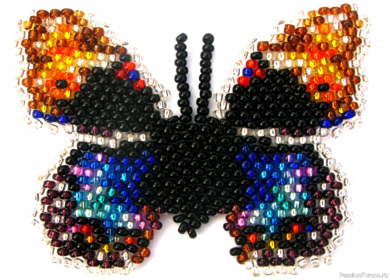 Бабочка Junonia orythia. Мозаичное плетение. Бисерный мульт