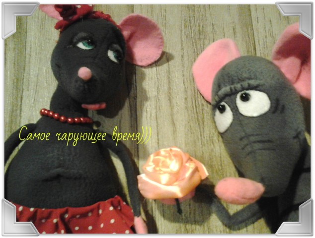 История любви ) Даже у мышей бывают влюбленности)) Текстильная игрушка. Мышь.
