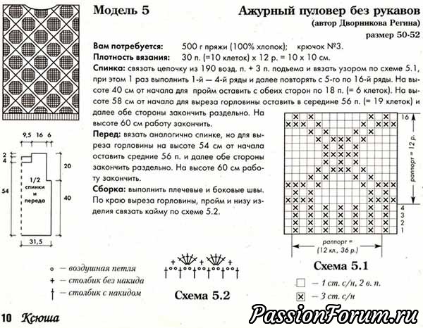 схема к розовой кофточке