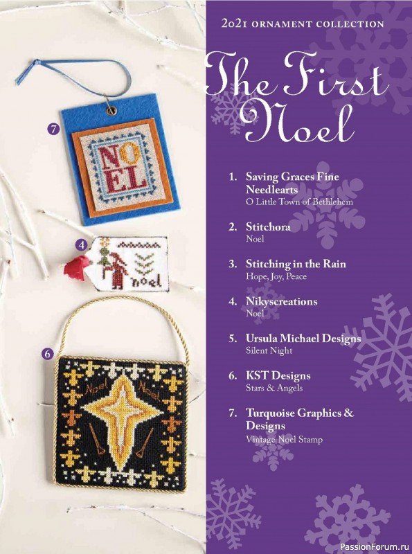 Жрнал "Just CrossStitch - Christmas Ornaments" 2021. Много схем!