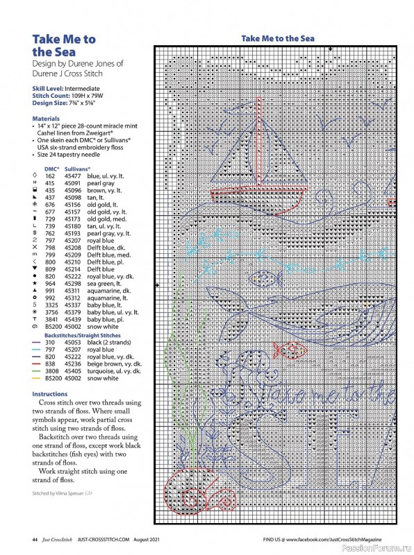 Схемы из журнала "Just CrossStitch" August 2021