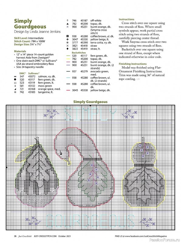 Журнал "Just CrosStitch October" 2021