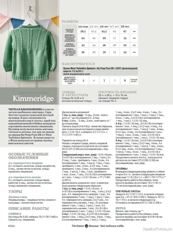 Журнал "The Knitter" №8 2021. Схемы