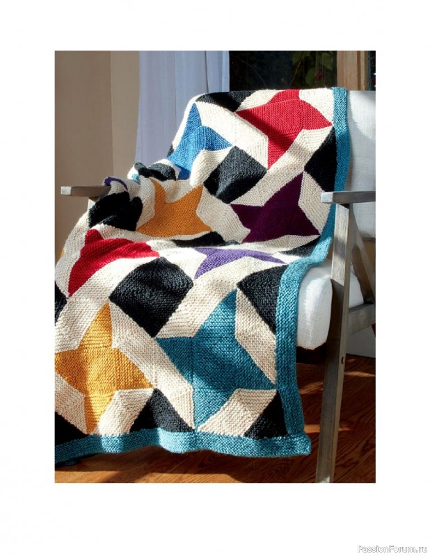 Схемы узоров для вязанных одеял. Geometric Knit Blankets