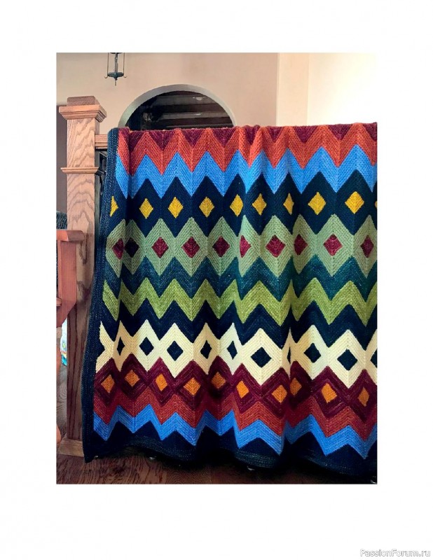 Схемы узоров для вязанных одеял. Geometric Knit Blankets